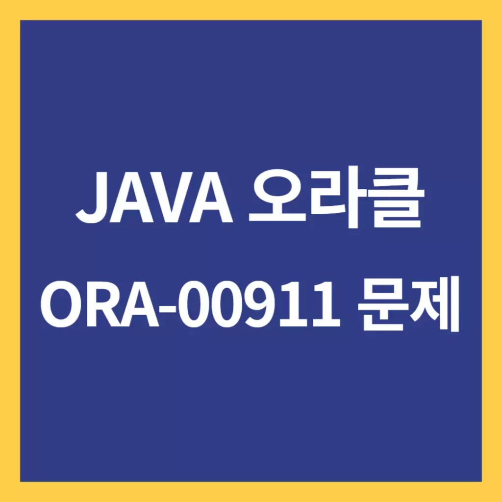 ORA-00911: invalid character 문제