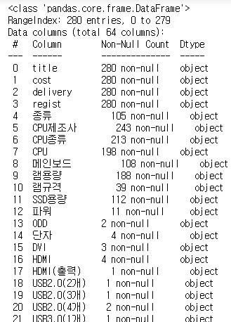 결과 data info