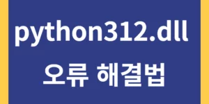 python312.dll 오류 해결법