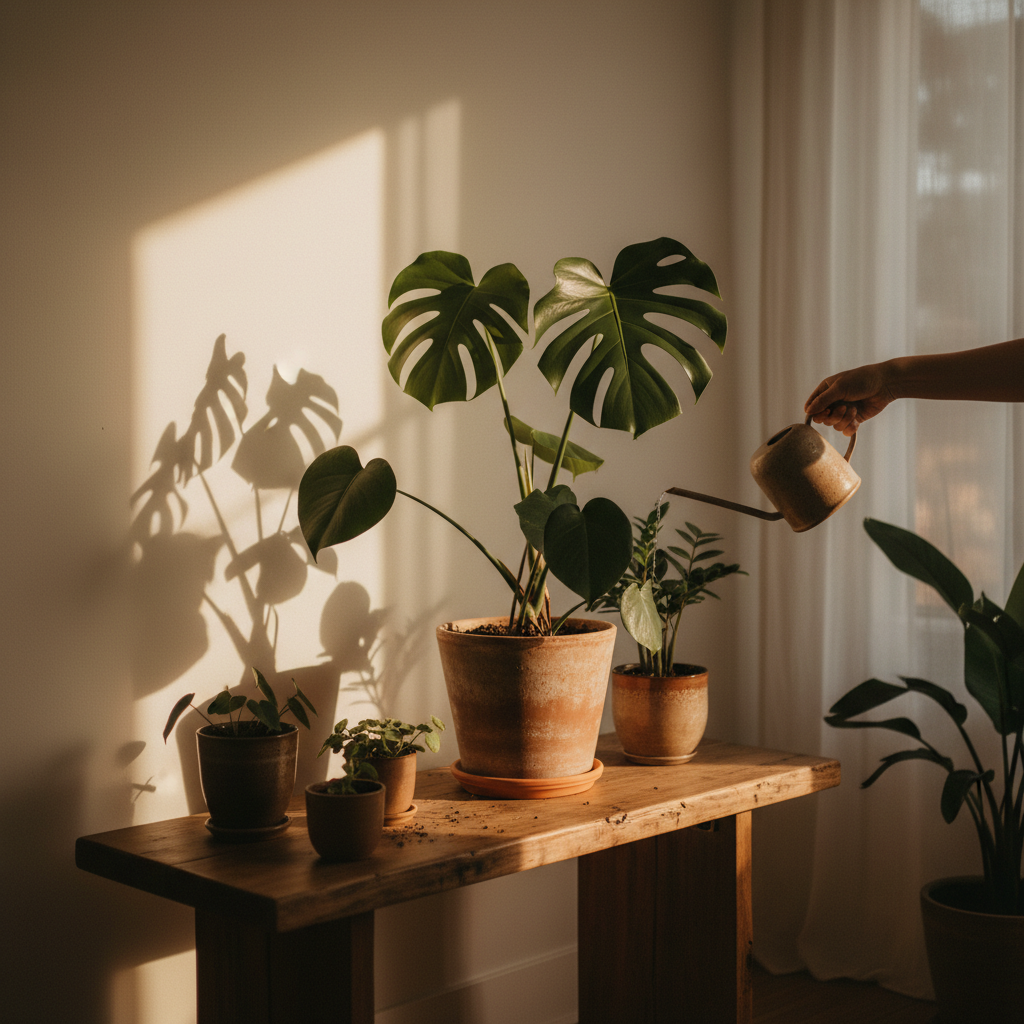 monstera watering feels simple until the leaves start sulking